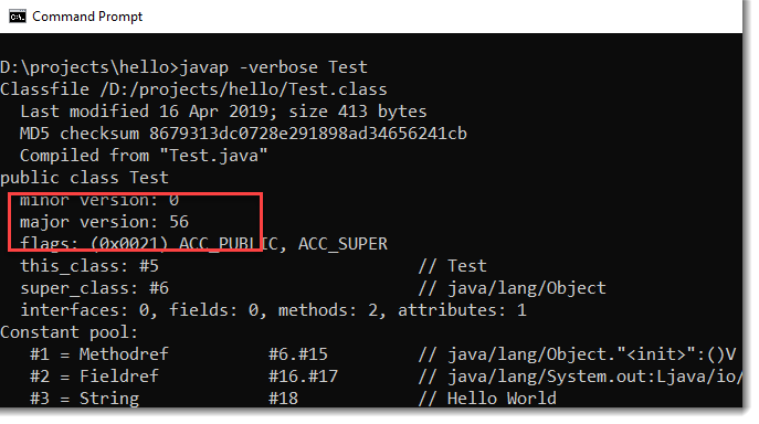 How to check which JDK version compiled the class?