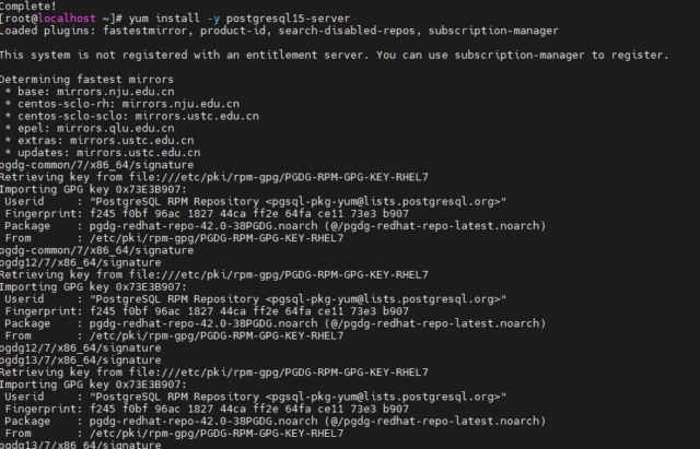 centos 安装 posgresql过程记录