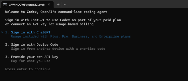 Codex 登录配置,apikey配置