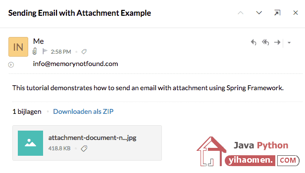 Spring Mail  Sending Email Attachment Configuration Example