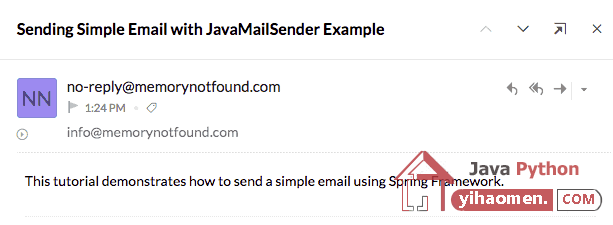Spring Mail  Sending Simple Email with JavaMailSender Example