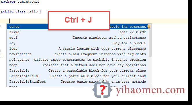 Intellij IDEA  default static void main shortcut