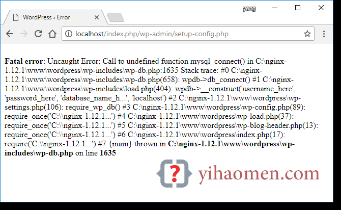 PHP + Windows  Call to undefined function mysql_connect()