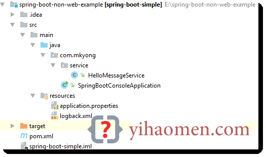 Spring Boot non-web application example