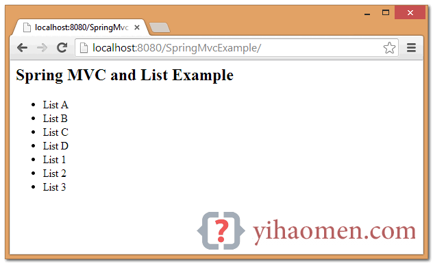 Spring MVC and List Example