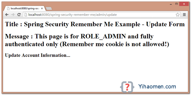 Spring Security Remember Me Example