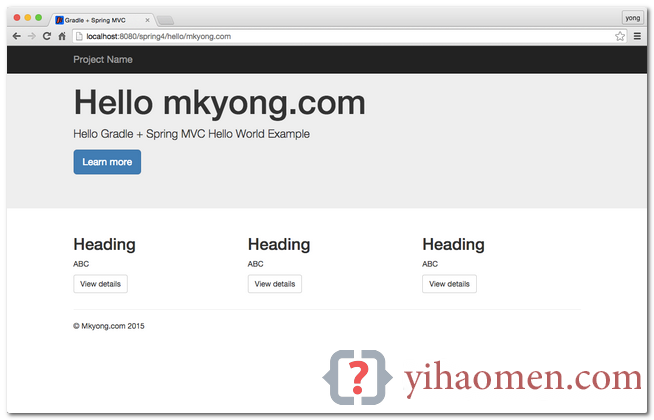 Gradle  Spring 4 MVC Hello World Example