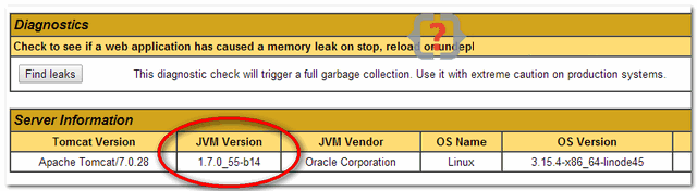 Find out Tomcat is using which JDK or JAVA_HOME
